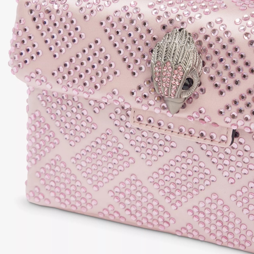 Women's Pink Kensington Mini Crystal-embellished Woven Cross-body Bag.